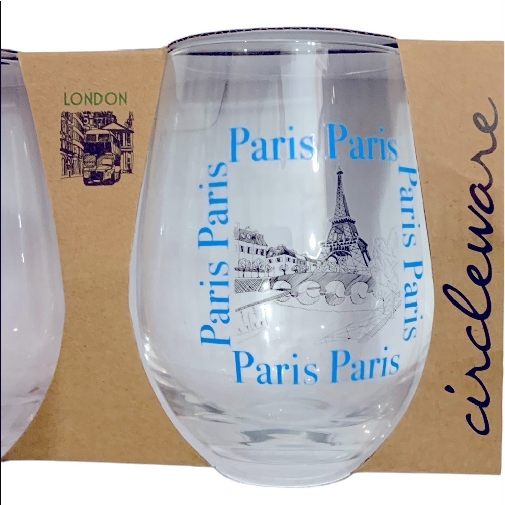 Circleware Voyagers Stemless Wine Glasses, Set of 4 Drinking Glassware  18.9 Oz - Picture 12 of 16